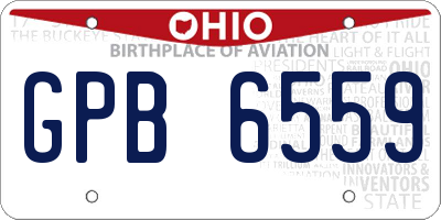 OH license plate GPB6559