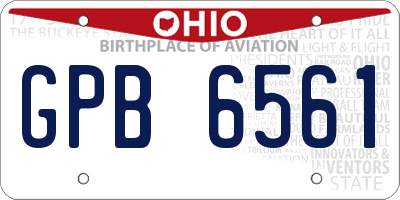 OH license plate GPB6561