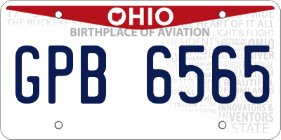 OH license plate GPB6565