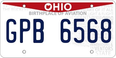 OH license plate GPB6568