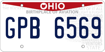 OH license plate GPB6569