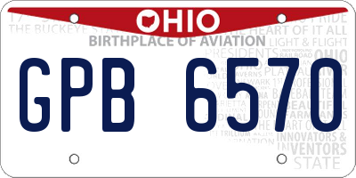 OH license plate GPB6570