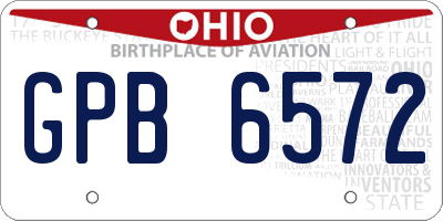 OH license plate GPB6572