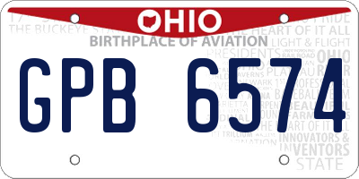 OH license plate GPB6574
