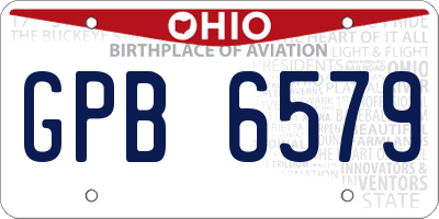 OH license plate GPB6579
