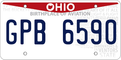 OH license plate GPB6590