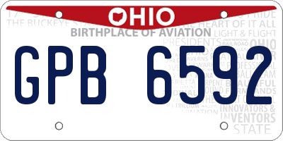 OH license plate GPB6592