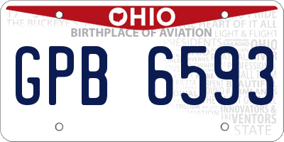 OH license plate GPB6593