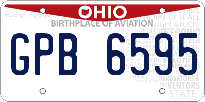 OH license plate GPB6595