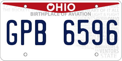 OH license plate GPB6596