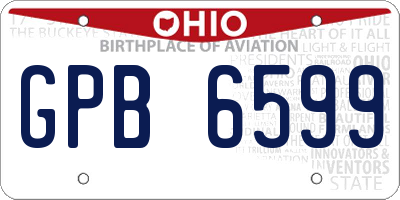 OH license plate GPB6599