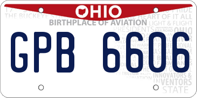 OH license plate GPB6606