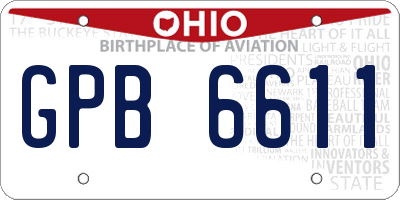 OH license plate GPB6611