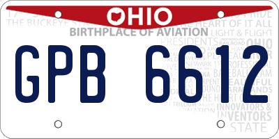 OH license plate GPB6612