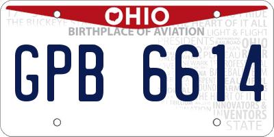 OH license plate GPB6614