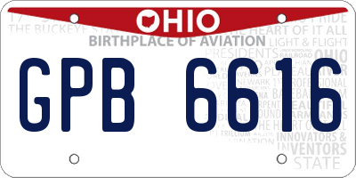 OH license plate GPB6616