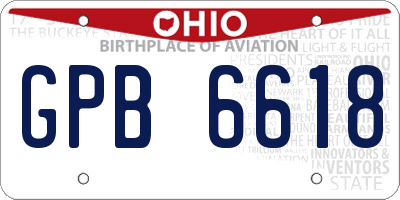 OH license plate GPB6618