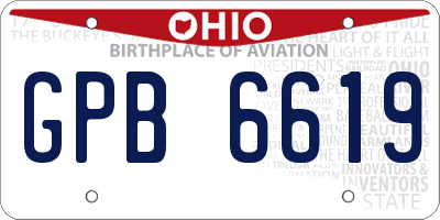 OH license plate GPB6619