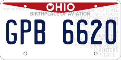 OH license plate GPB6620
