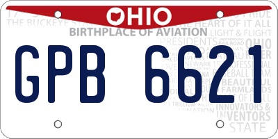 OH license plate GPB6621