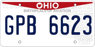 OH license plate GPB6623