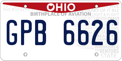 OH license plate GPB6626
