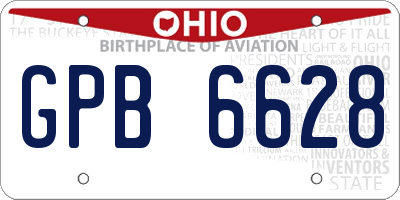 OH license plate GPB6628