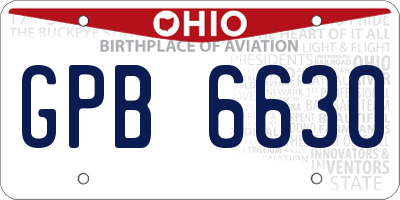 OH license plate GPB6630