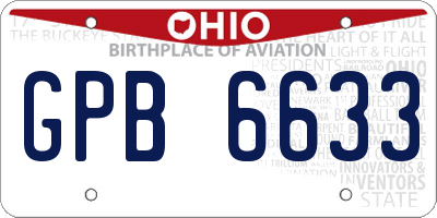 OH license plate GPB6633