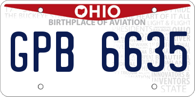 OH license plate GPB6635