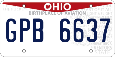 OH license plate GPB6637