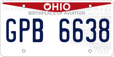 OH license plate GPB6638