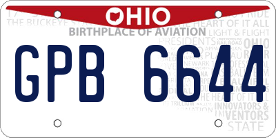 OH license plate GPB6644