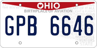 OH license plate GPB6646
