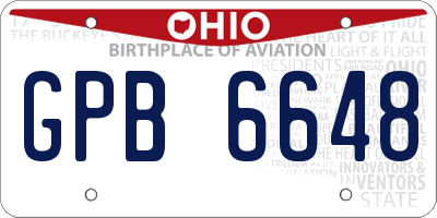 OH license plate GPB6648