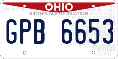 OH license plate GPB6653