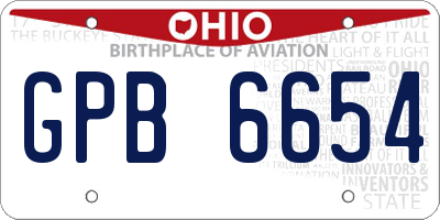 OH license plate GPB6654