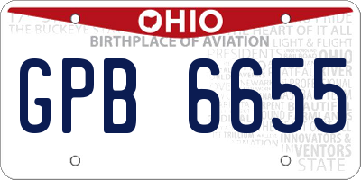 OH license plate GPB6655