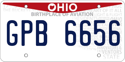 OH license plate GPB6656