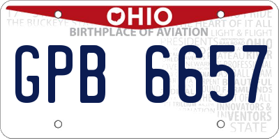 OH license plate GPB6657