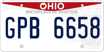 OH license plate GPB6658
