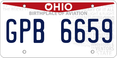 OH license plate GPB6659