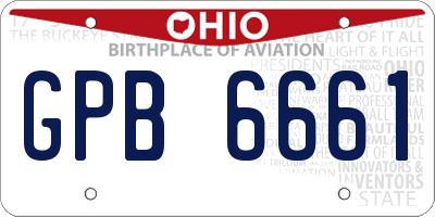 OH license plate GPB6661