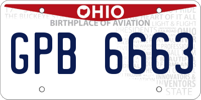 OH license plate GPB6663