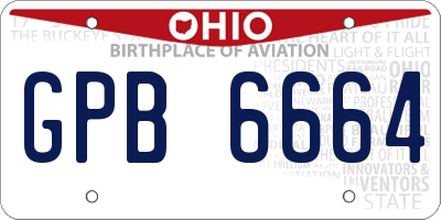 OH license plate GPB6664