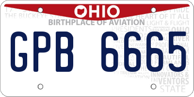 OH license plate GPB6665