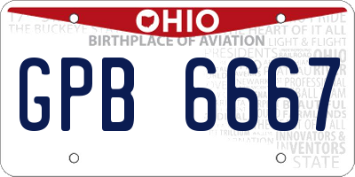 OH license plate GPB6667
