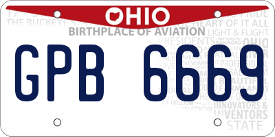 OH license plate GPB6669