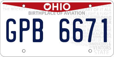 OH license plate GPB6671
