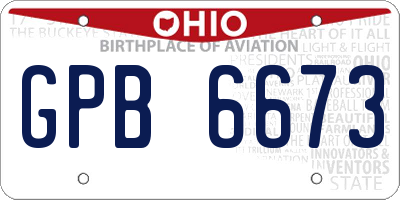 OH license plate GPB6673